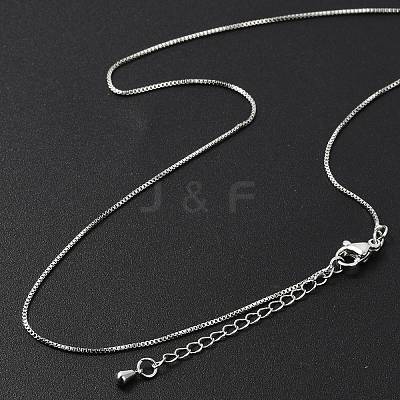 Brass Box Chain Necklaces for Women NJEW-D302-41P-1