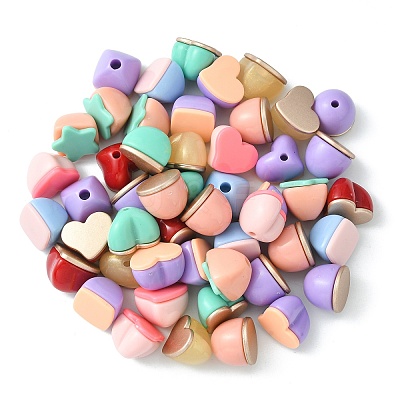 Two Tone Opaque Acrylic Beads SACR-X0015-22-1