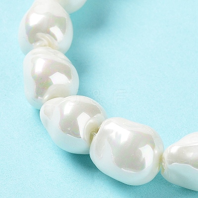 Electroplated Glass Imitation Pearl Beads Strands BSHE-G035-01B-05-1-1
