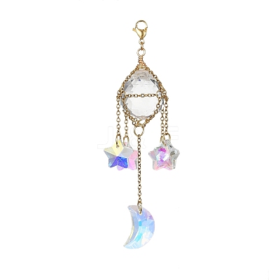 Stainless Steel Cable Chains Pouch Teardrop Pendant Decorations HJEW-JM01577-1