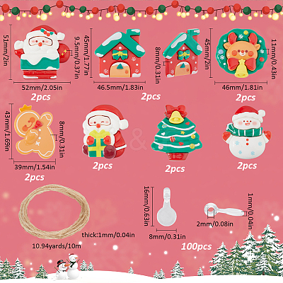 Christmas Resin Cabochons RESI-SC0005-76-1