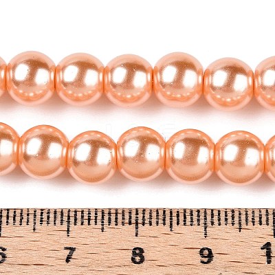 Baking Paint Pearlized Glass Pearl Round Bead Strands HY-Q330-8mm-33-1