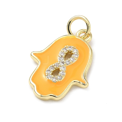 Brass Micro Pave Cubic Zirconia Pendants KK-H255-09G-03-1