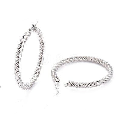 Tarnish Resistant 304 Stainless Steel Hoop Earring EJEW-F257-14P-1