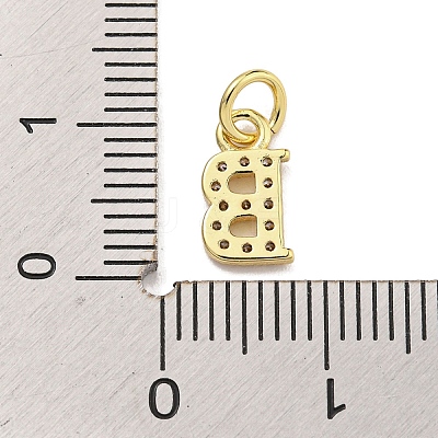 Initial Letter Brass with Cubic Zirconia Charms KK-Q814-26B-G-1