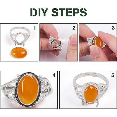 10Pcs Adjustable Brass Finger Ring Components KK-CA0002-19-1