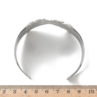 304 Stainless Steel Cuff Bangles for Women BJEW-G750-01P-1