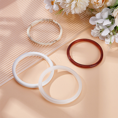 4Pcs 4 Styles Acrylic Bangles for Women BJEW-UN0001-78-1