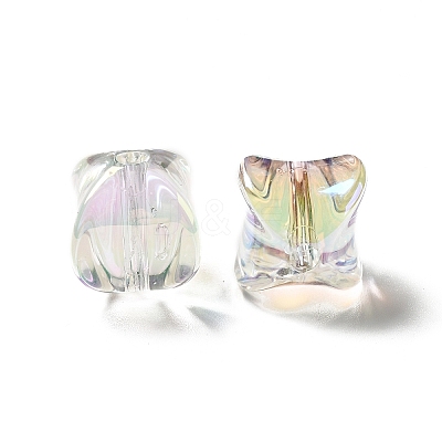 Two Tone UV Plating Rainbow Iridescent Acrylic Beads TACR-D010-04G-1