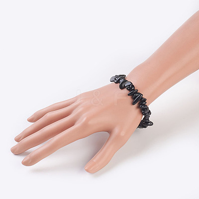 Natural Indian Agate Stretch Bracelets BJEW-JB03681-04-1
