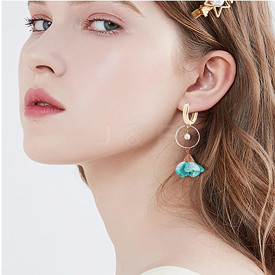 40Pcs 2 Color 2-hole Rack Plating Eco-friendly Brass Huggie Hoop Earring Findings KK-FH0006-63-1
