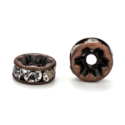 Brass Rhinestone Rondelle Space Beads RB-H035-29-1