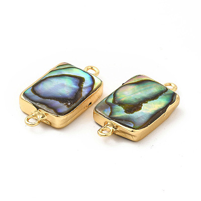 Natural Paua Shell Connector Charms PEAR-P004-40KCG-1