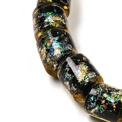 Handmade Dichroic Foil Glass Beads Strands DICH-U001-09B-1