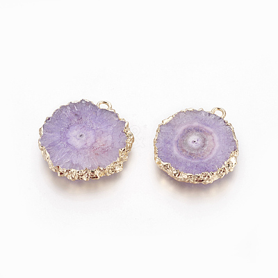 Natural Dyed Quartz Pendants G-P399-B10-1