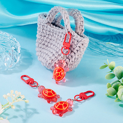 3Pcs Resin Tortoise Pendant Decorations HJEW-TA0001-39D-1