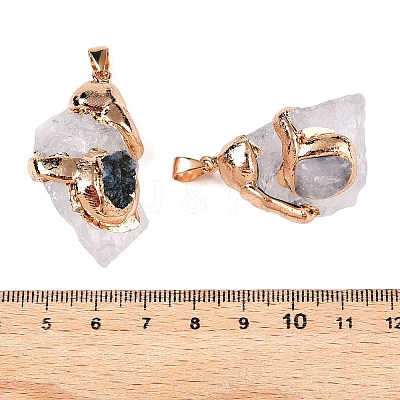 Raw Rough Natural Quartz Crystal Pendants G-T138-175E-1