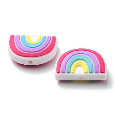 6Pcs Food Grade Eco-Friendly Silicone Focal Beads SIL-YW0001-04E-1