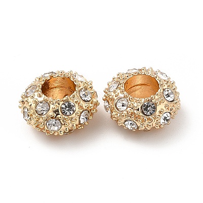 Rack Plating Alloy Rhinestone European Beads PALLOY-P289-34G-1
