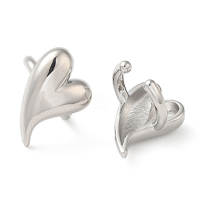 Rack Plating Brass Heart Cuff Earrings for Women EJEW-Z019-12P-1