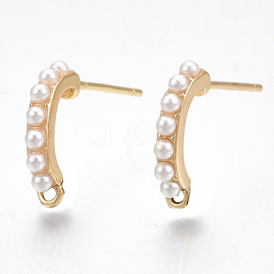 Brass Stud Earring Findings X-KK-T038-485G-1