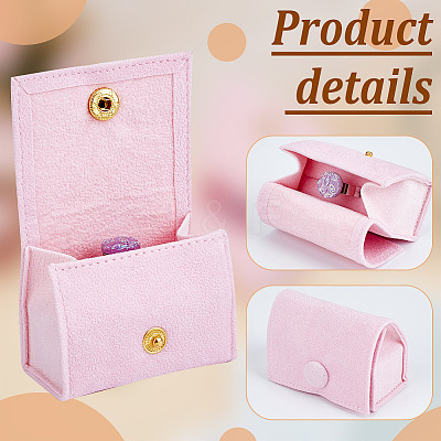 Bag Shaped Velveteen Ring Storage Boxes with Snap Button TP-WH0015-13A-1