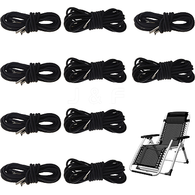 4pcs 2 Sizes Polyester Elastic Cords with Metal Cord End OCOR-WH0063-116-1