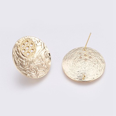 Brass Stud Earrings Settings KK-I622-23G-NF-1