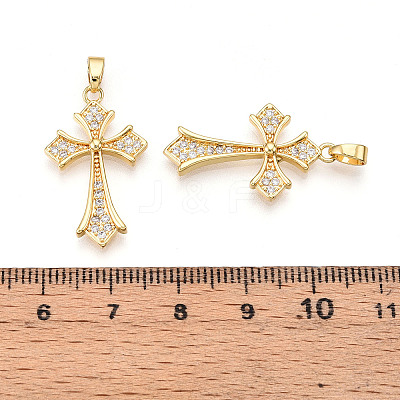 Brass Micro Pave Cubic Zirconia Pendants KK-N257-31G-1