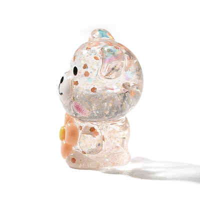 Transparent Resin Little Bear Ornament RESI-S015-01A-1