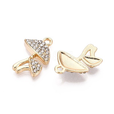 Rack Plating Alloy Rhinestone Pendants X1-PALLOY-T091-27A-G-1