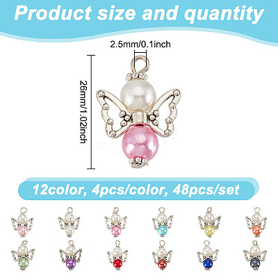 Acrylic & Alloy Pendants PALLOY-HY00029-1