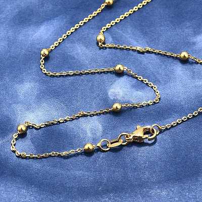 Brass Cable Chain Necklaces NJEW-I247-02G-1