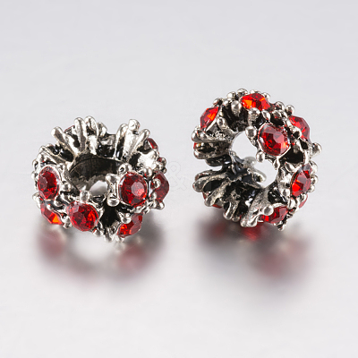 Tibetan Style Alloy Rhinestone European Beads PALLOY-F200-04A-1