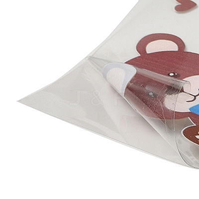 Clear Film Animal Theme Rub on Transfer Stickers for Glass Cups STIC-P009-A01-1