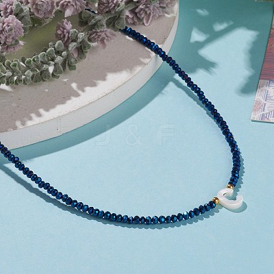 (Jewelry Parties Factory Sale)Natural Shell Letter Pendant Necklaces NJEW-JN03304-03-1