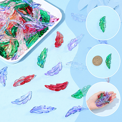 120Pcs 8 Colors Plastic Pendants FIND-SC0020-73-1