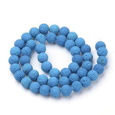 Synthetic Lava Rock Beads Strands G-S277-6mm-07-1