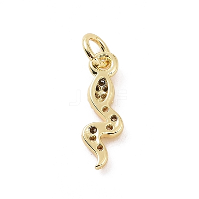 Brass Micro Pave Cubic Zirconia Charms KK-C012-27G-1