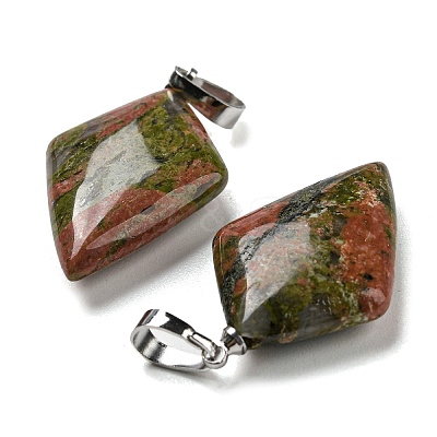 Natural Unakite Pendants G-C066-03A-1