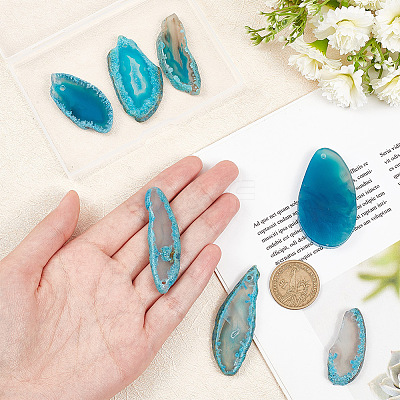 8Pcs Natural Agate Dyed Big Pendants G-BC0001-46B-1