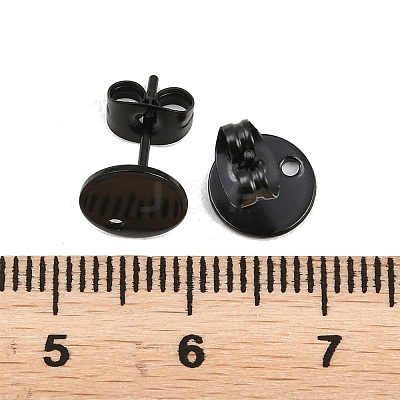 Ion Plating(IP) 304 Stainless Steel Stud Earring Findings STAS-P198-25-8mm-B-1
