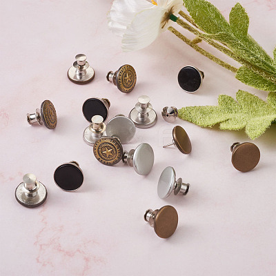 16sets 4 Styles Iron Button Pins for Jeans PALLOY-KS0001-07-1