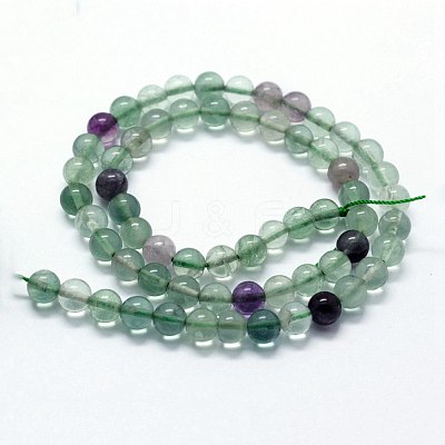Natural Fluorite Beads Strands G-I199-12-8mm-1