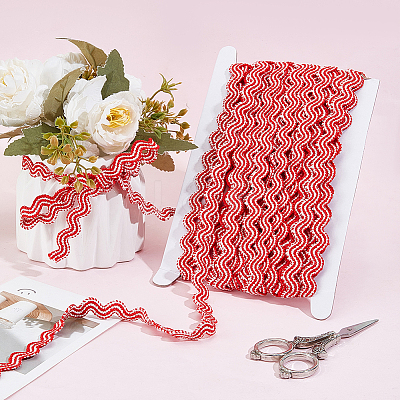 12.5Yards Braided Wave Polyester Ribbon OCOR-ME0001-57B-1