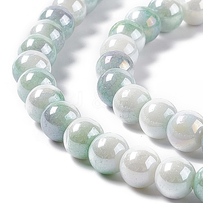 Electroplated Glass Beads Strands GLAA-C023-01B-1