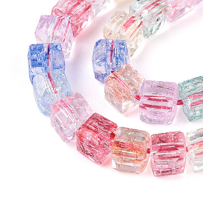Crackle Transparent Glass Beads Strands GLAA-N062-6mm-11-1