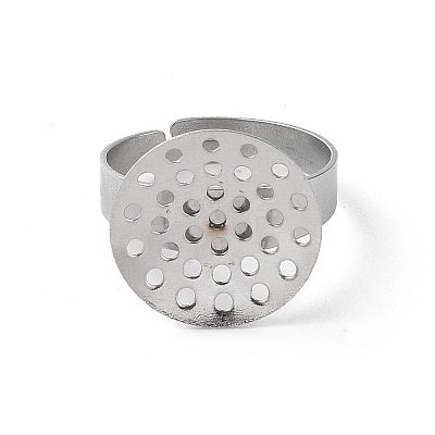 Non-Tarnish 304 Stainless Steel Sieve Ring Settings STAS-K278-06A-P-1