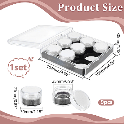9Pcs Column Plastic Containers for Diamond CON-WH0095-133B-1