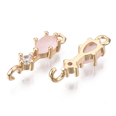Brass Micro Pave Cubic Zirconia Links Connectors KK-R111-007-A07-1